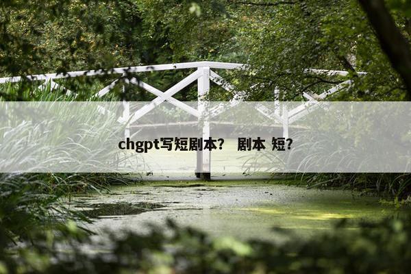 chgpt写短剧本？ 剧本 短？