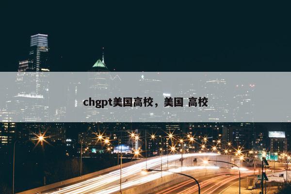 chgpt美国高校，美国 高校