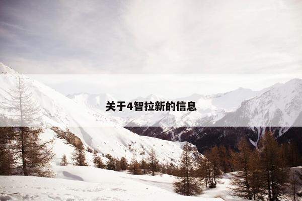关于4智拉新的信息