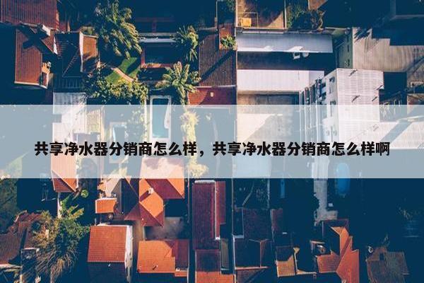 共享净水器分销商怎么样，共享净水器分销商怎么样啊