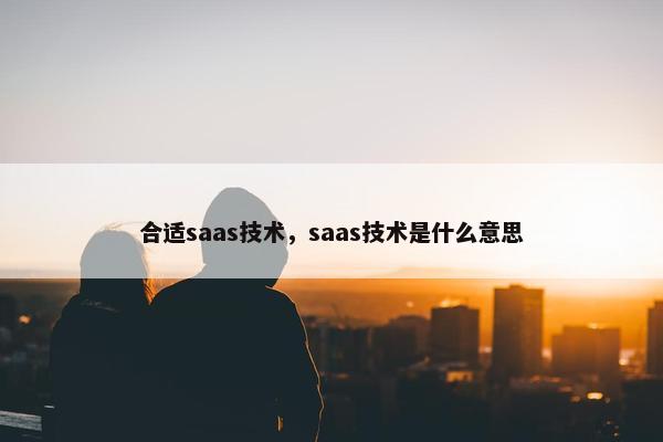 合适saas技术，saas技术是什么意思