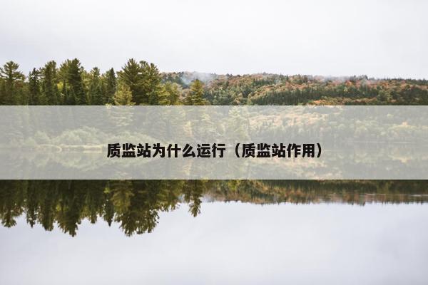 质监站为什么运行（质监站作用）