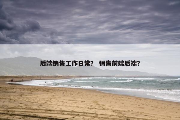 后端销售工作日常？ 销售前端后端？