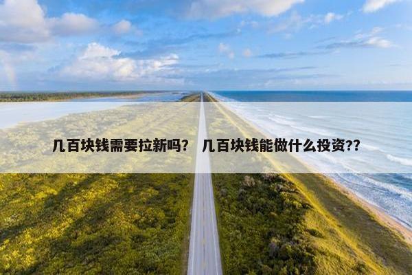 几百块钱需要拉新吗？ 几百块钱能做什么投资?？