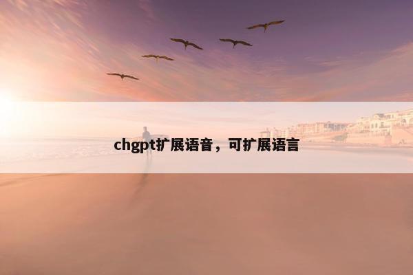 chgpt扩展语音，可扩展语言