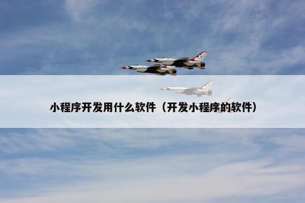 小程序开发用什么软件（开发小程序的软件）