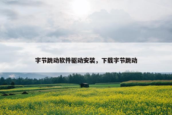 字节跳动软件驱动安装，下载字节跳动