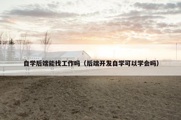 自学后端能找工作吗（后端开发自学可以学会吗）