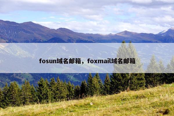 fosun域名邮箱，foxmail域名邮箱
