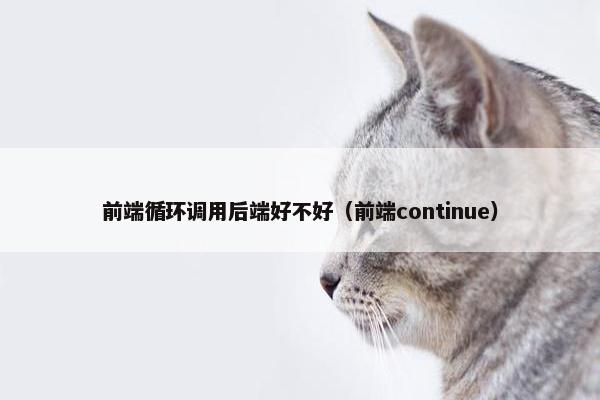 前端循环调用后端好不好（前端continue）