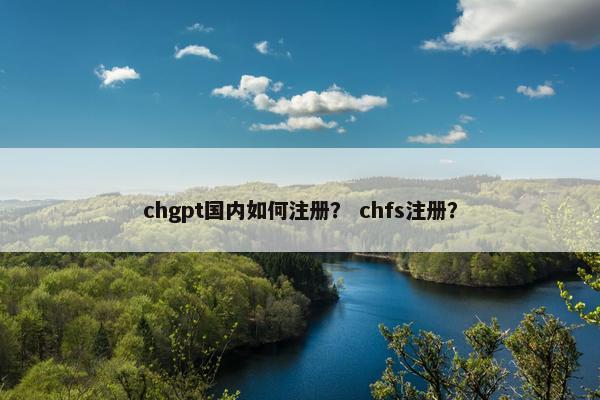 chgpt国内如何注册？ chfs注册？