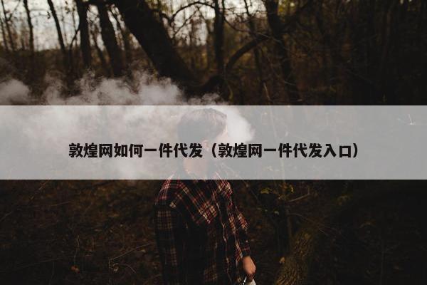 敦煌网如何一件代发（敦煌网一件代发入口）