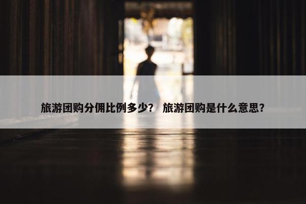 旅游团购分佣比例多少？ 旅游团购是什么意思？