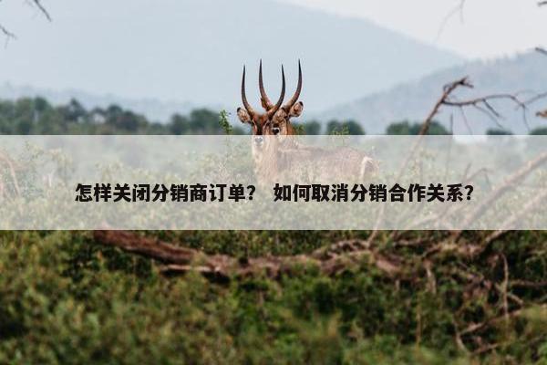 怎样关闭分销商订单？ 如何取消分销合作关系？