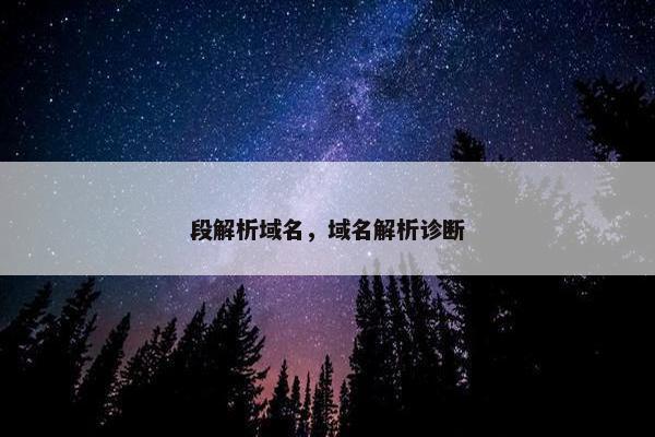 段解析域名，域名解析诊断