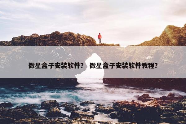 微星盒子安装软件？ 微星盒子安装软件教程？