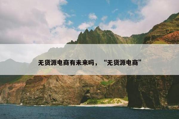 无货源电商有未来吗，“无货源电商”
