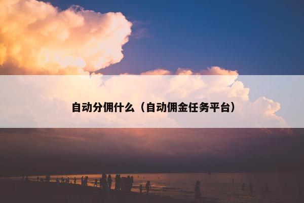 自动分佣什么（自动佣金任务平台）