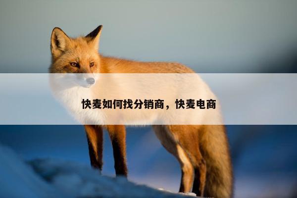 快麦如何找分销商，快麦电商