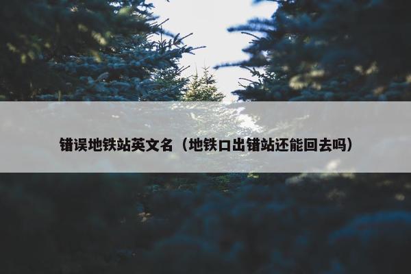 错误地铁站英文名（地铁口出错站还能回去吗）
