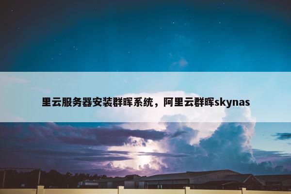 里云服务器安装群晖系统，阿里云群晖skynas