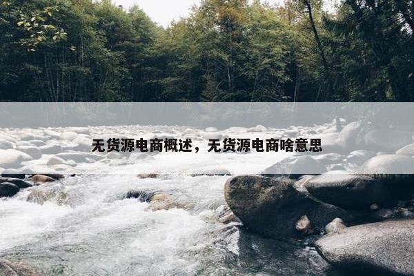 无货源电商概述，无货源电商啥意思