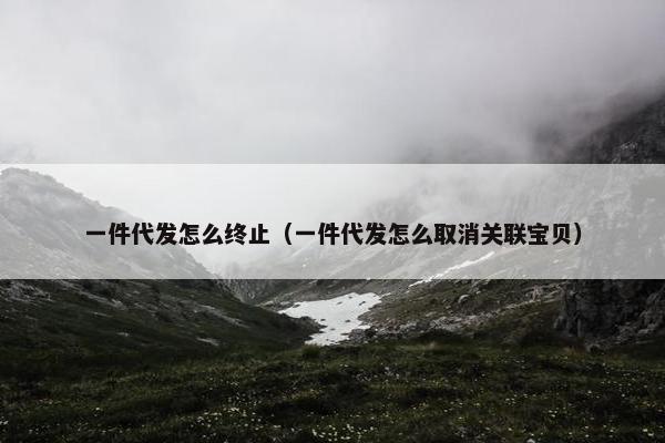 一件代发怎么终止（一件代发怎么取消关联宝贝）