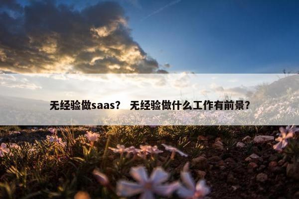 无经验做saas？ 无经验做什么工作有前景？