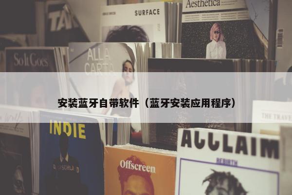 安装蓝牙自带软件（蓝牙安装应用程序）