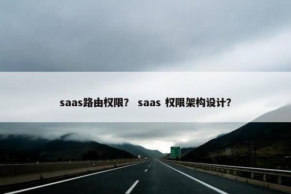 saas路由权限？ saas 权限架构设计？