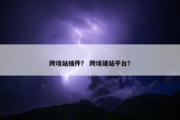 跨境站插件？ 跨境建站平台？