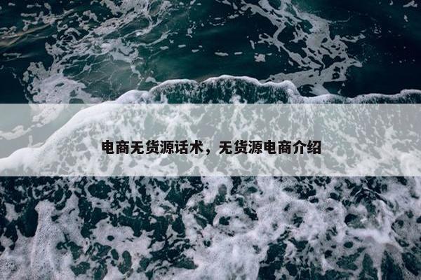 电商无货源话术，无货源电商介绍