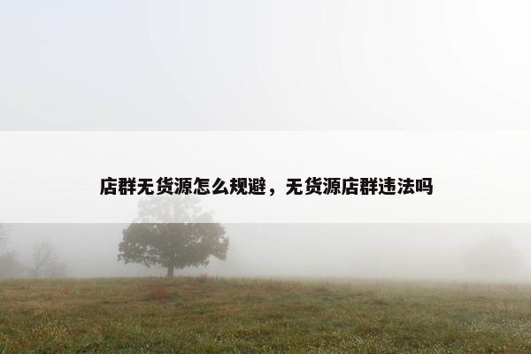 店群无货源怎么规避，无货源店群违法吗