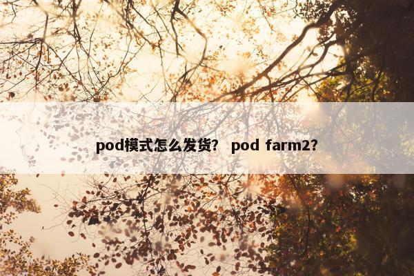 pod模式怎么发货？ pod farm2？