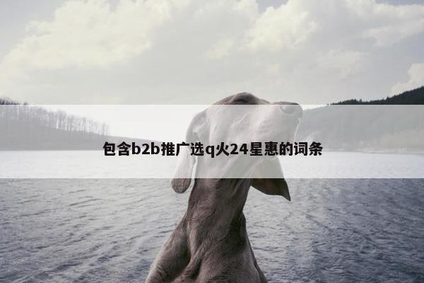 包含b2b推广选q火24星惠的词条