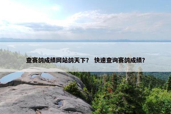 查赛鸽成绩网站鸽天下？ 快速查询赛鸽成绩？
