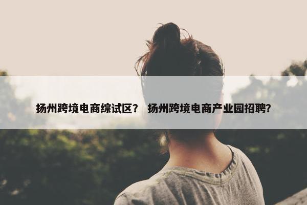 扬州跨境电商综试区？ 扬州跨境电商产业园招聘？