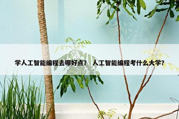 学人工智能编程去哪好点？ 人工智能编程考什么大学？