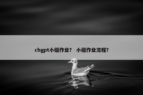 chgpt小组作业？ 小组作业流程？