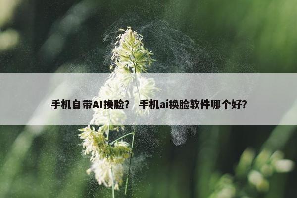手机自带AI换脸？ 手机ai换脸软件哪个好？