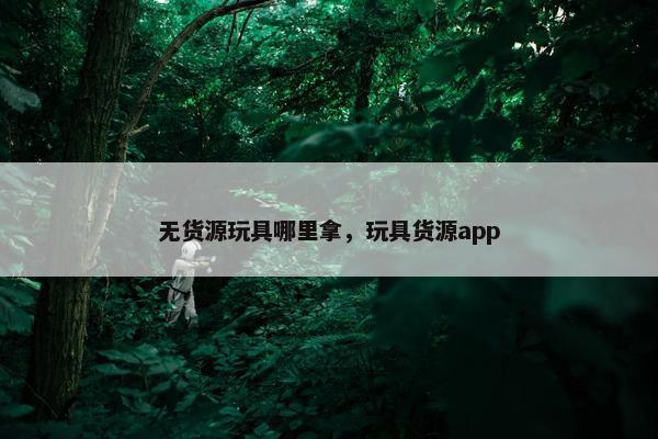 无货源玩具哪里拿，玩具货源app
