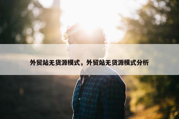 外贸站无货源模式，外贸站无货源模式分析