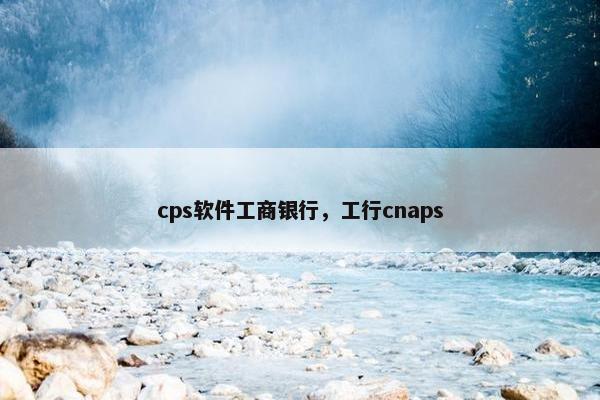 cps软件工商银行，工行cnaps