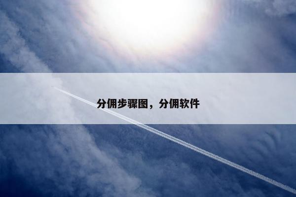分佣步骤图，分佣软件