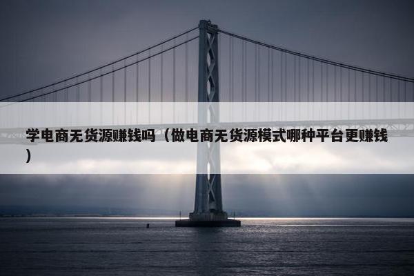 学电商无货源赚钱吗（做电商无货源模式哪种平台更赚钱）