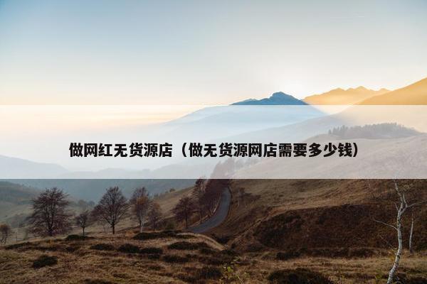 做网红无货源店（做无货源网店需要多少钱）