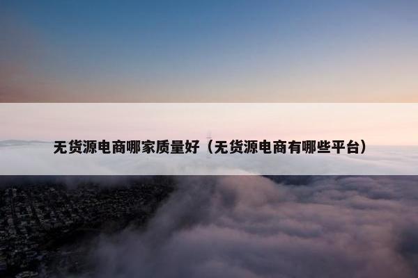 无货源电商哪家质量好（无货源电商有哪些平台）