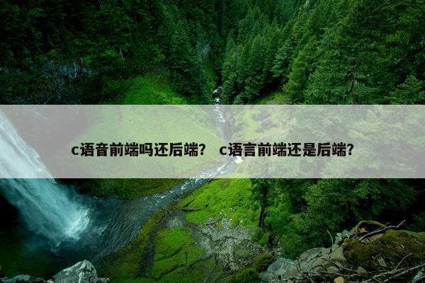 c语音前端吗还后端？ c语言前端还是后端？