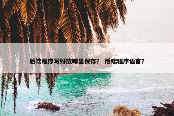 后端程序写好放哪里保存？ 后端程序语言？