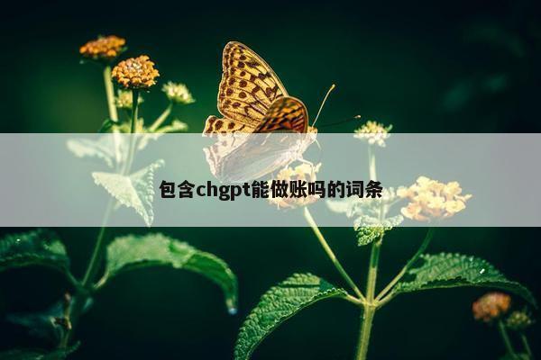 包含chgpt能做账吗的词条
